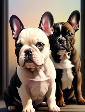 Cute Bull Terrier Puppy with Wrinkles