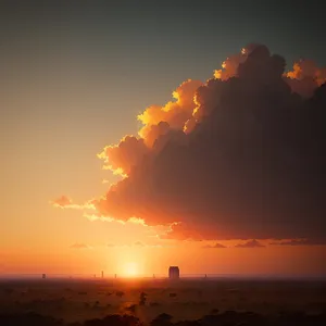 Vibrant Sunset Over Ocean