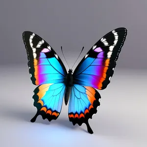 Colorful Butterfly Caught in Parachute's Airy Embrace