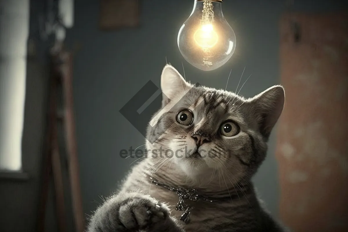 Picture of Playful Tabby Kitten with Curious Eyes