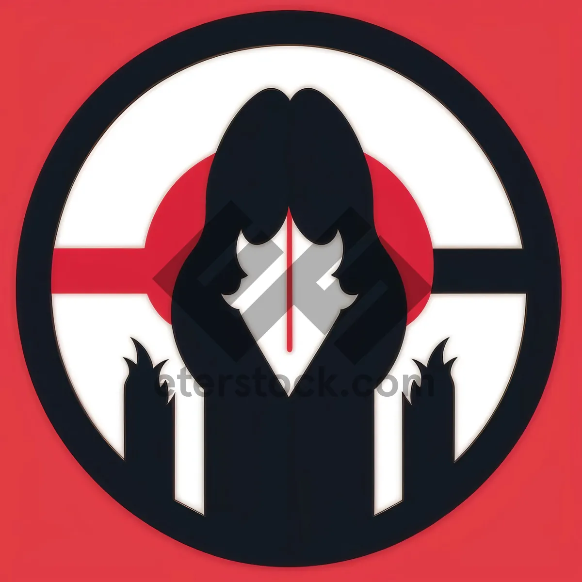 Picture of Black Patriot Round Button Icon - Graphic Design