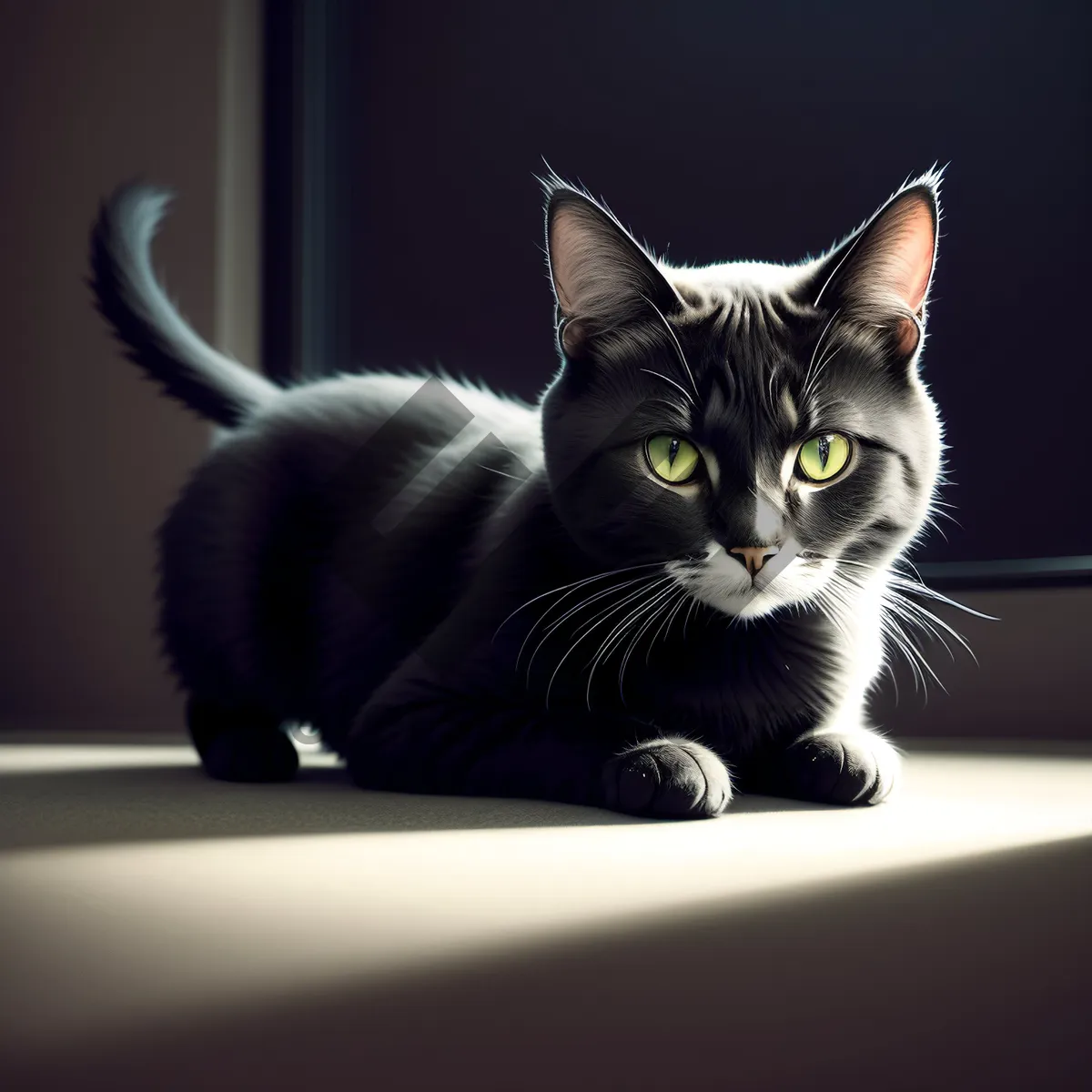 Picture of Curious Gray Tabby Cat with Adorable Whiskers