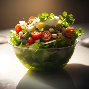 Fresh vegetable salad for a healthy lunch option.