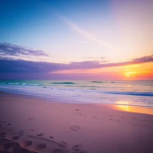 Serene Sunset over Tropical Beach