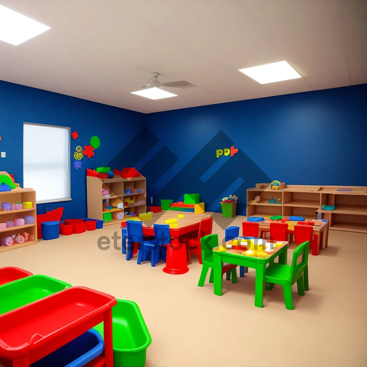 Picture of Luxurious Classroom Lamp Illuminating Modern Interior