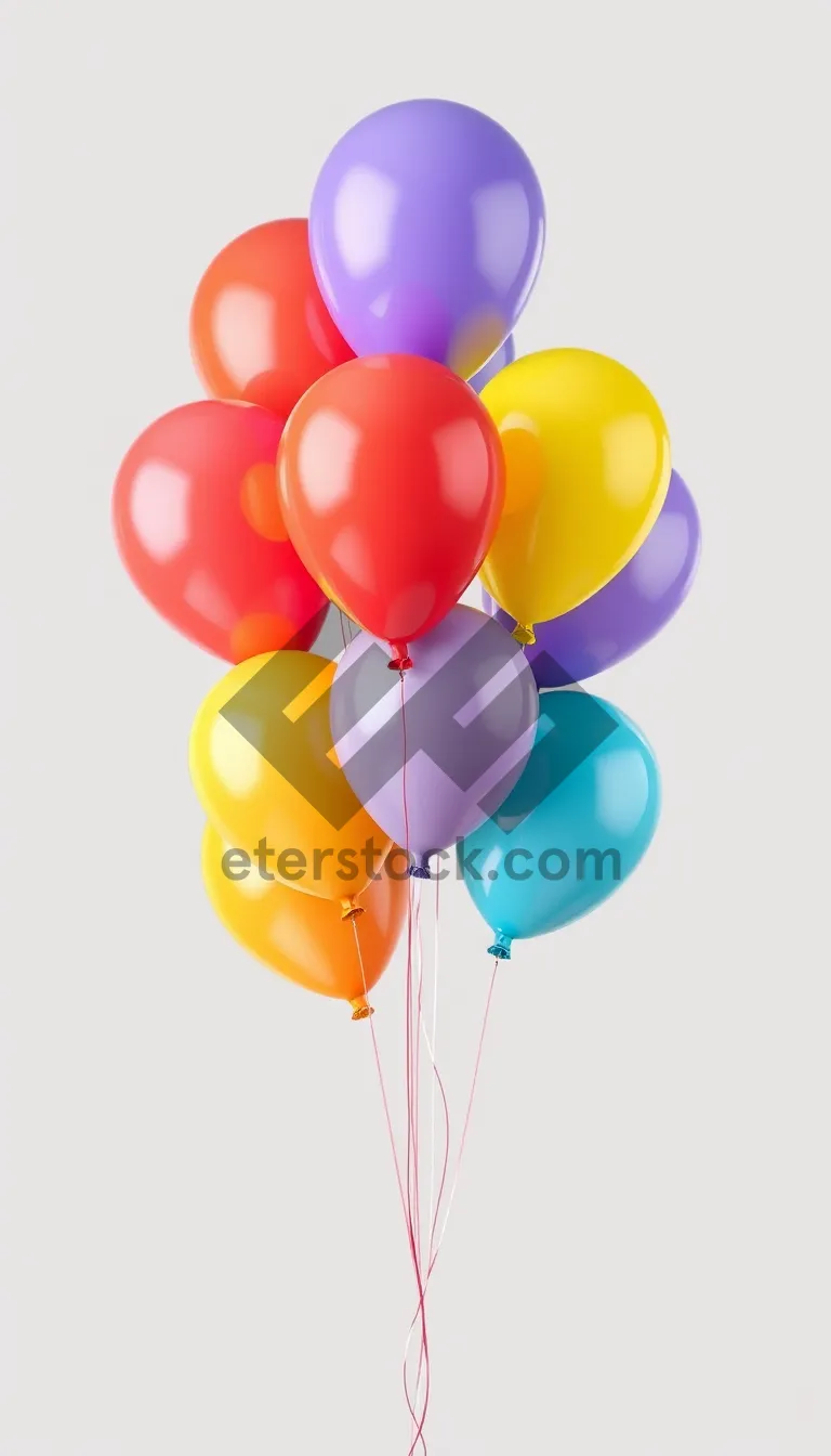 Picture of Colorful birthday balloon decoration for festive celebration