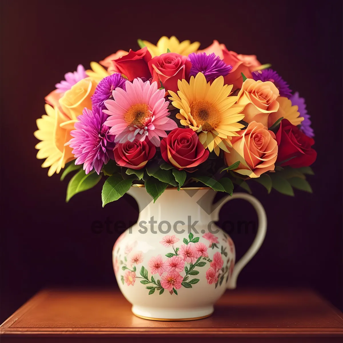 Picture of Floral Pitcher with Pink Tea and Mixed Drink