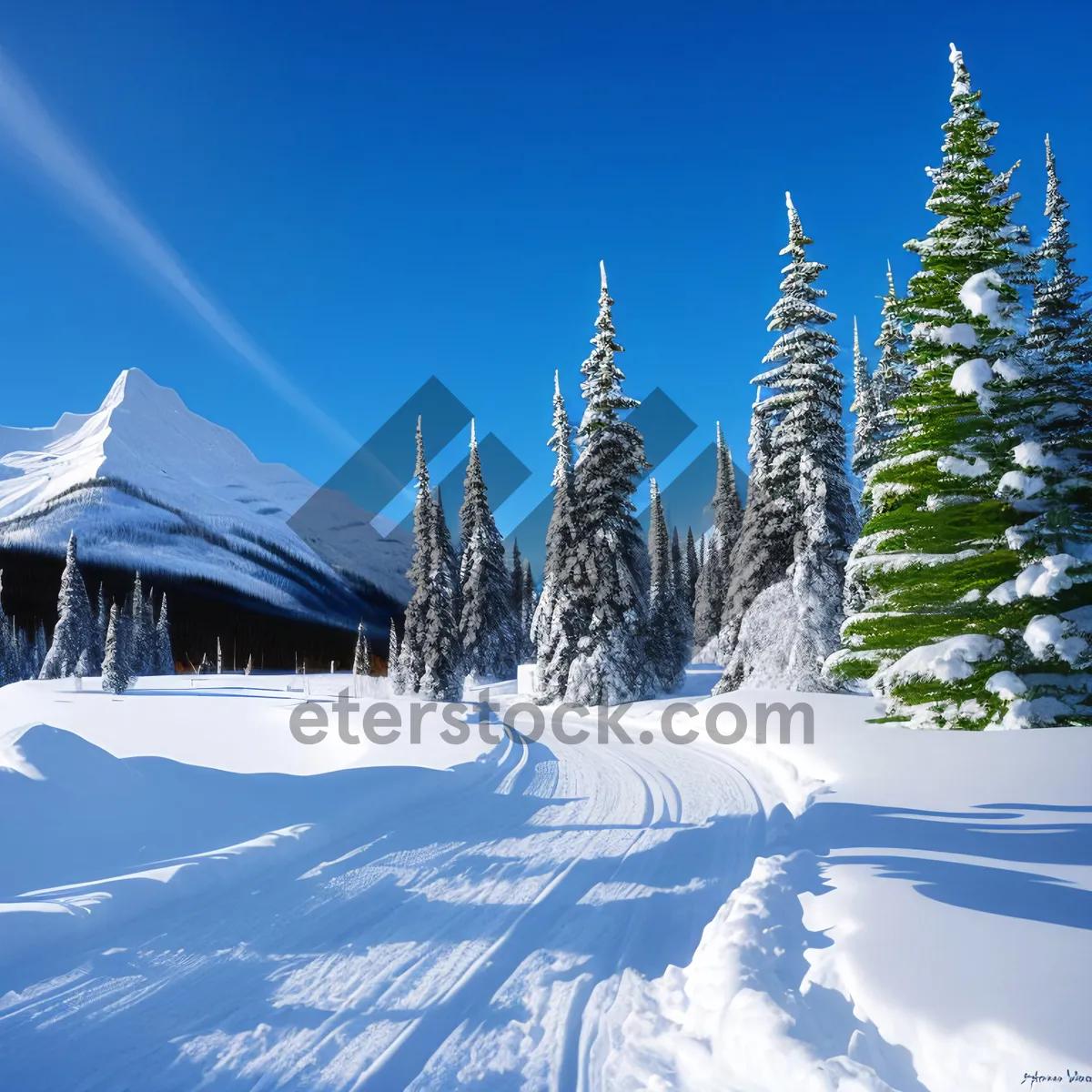 Picture of Winter Wonderland: Majestic snowy mountain landscape