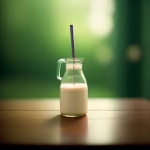 Refreshing Vodka Beverage in Glass Bottle