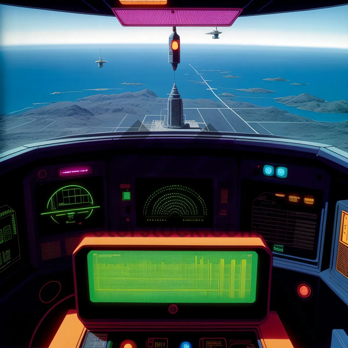 Picture of Digital Flight Simulator Control Panel: Advanced Navigational Instrument