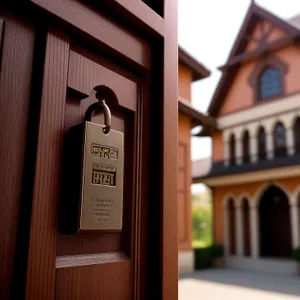 Vintage Wooden Entrance Door in Old Building