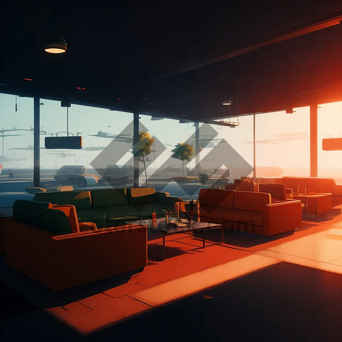 Picture of Modern Home Theater Room with Stylish Furniture