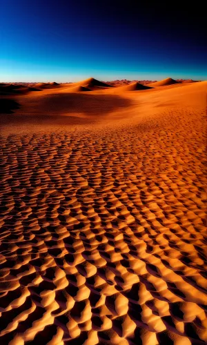 Hot desert sand dunes under summer sky