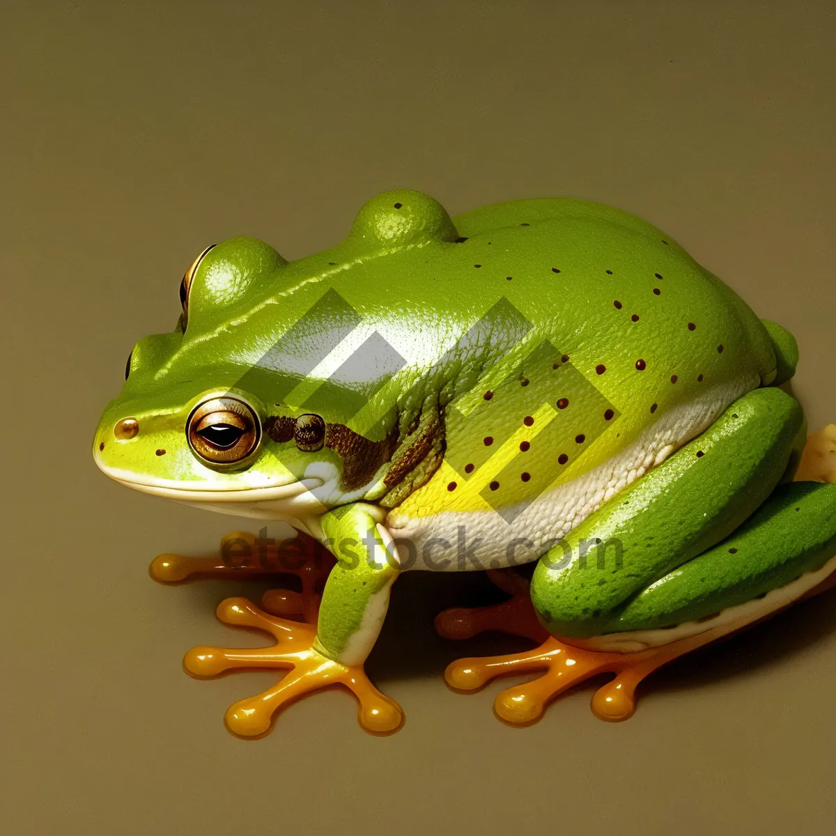 Picture of Vibrant-eyed Tree Frog in Close-up.