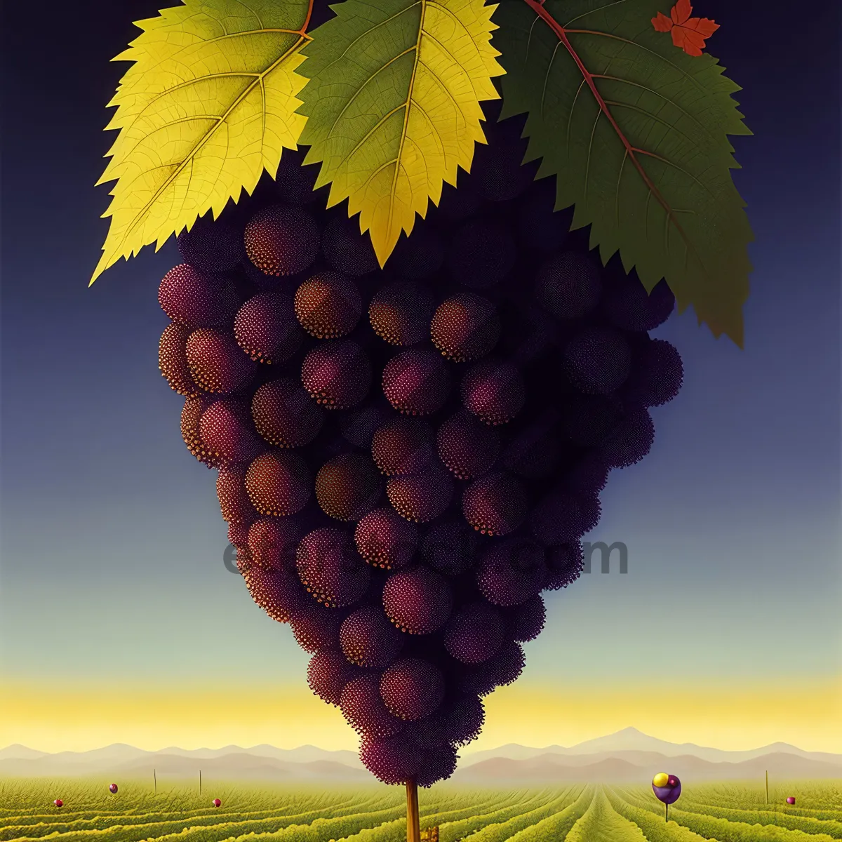 Picture of Juicy Autumn Harvest: Organic Purple Grape Cluster