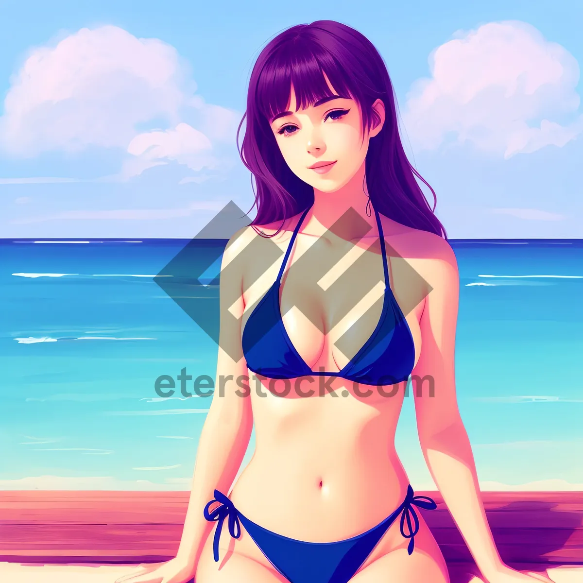 Picture of Beach Babe: Sensual Bikini Model Enjoying Tropical Vacation