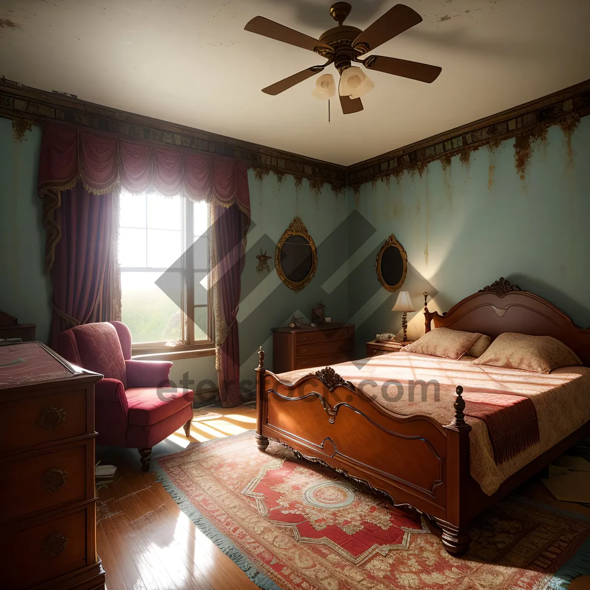 Picture of Modern Luxury Bedroom with Comfy Four-Poster Bed