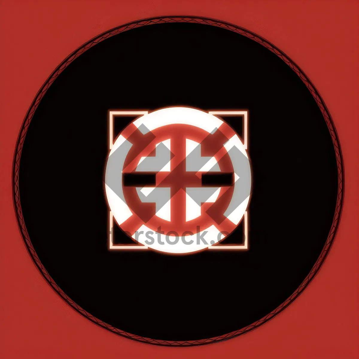 Picture of Glossy Fire Station Icon on Round Button