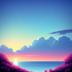 Vibrant Sunset Over Majestic Ocean Waters.