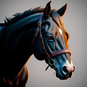 Bronco - Majestic Horse Portrait in Rural Meadow