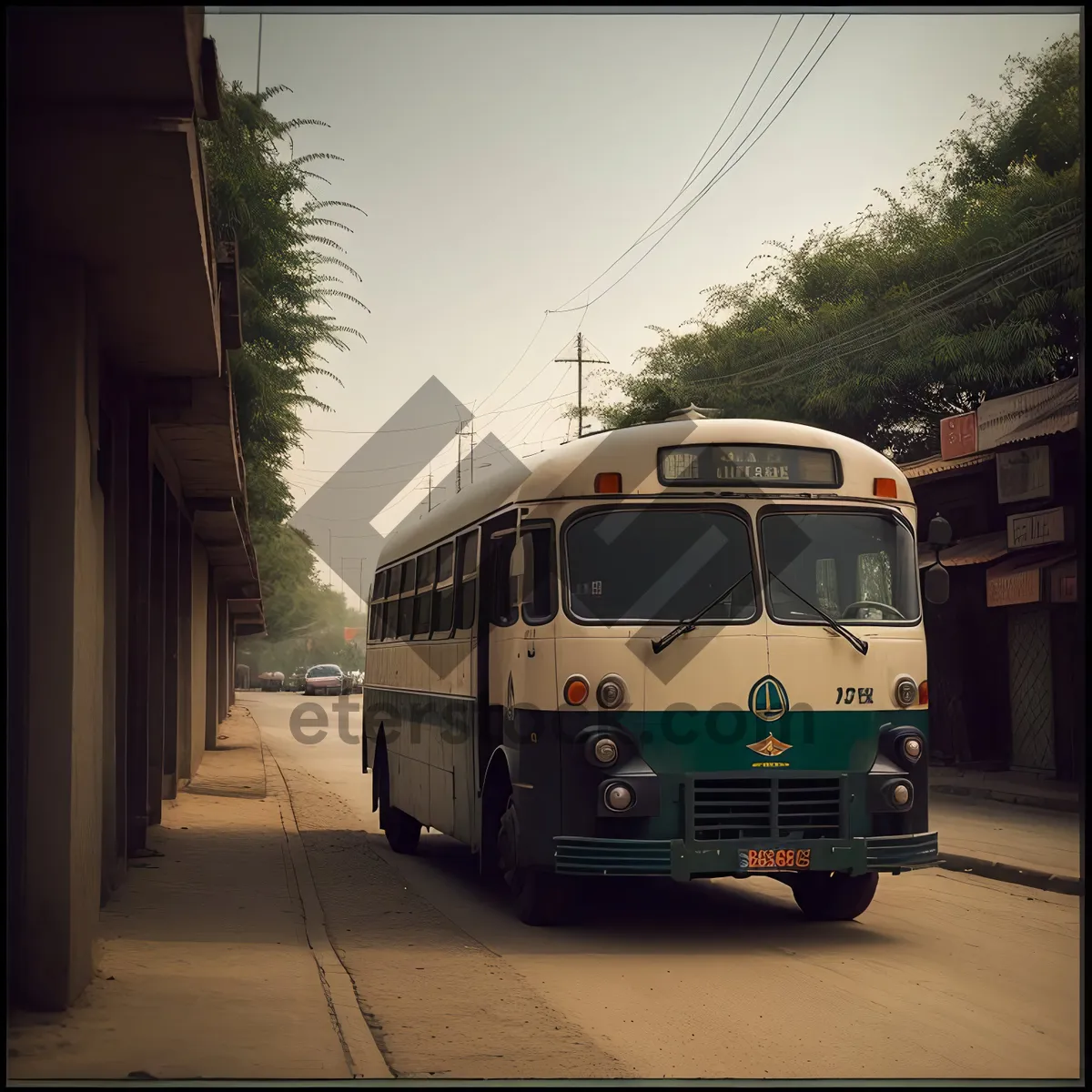 Picture of Urban Shuttle Bus on City Street