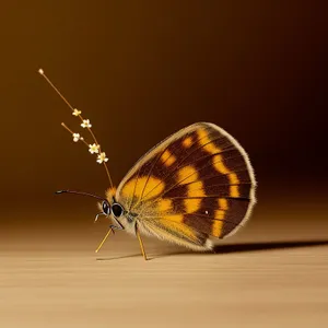 Colorful Lacewing Butterfly on Pink Blossom