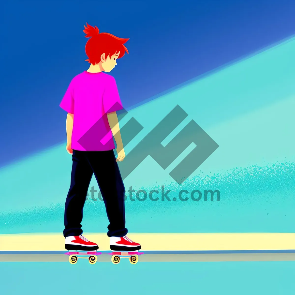 Picture of Skateboarding Man Silhouette: Artful Business