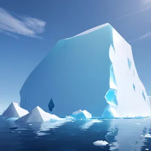 Frozen Arctic Wonderland: Majestic Iceberg and Snowy Glacier