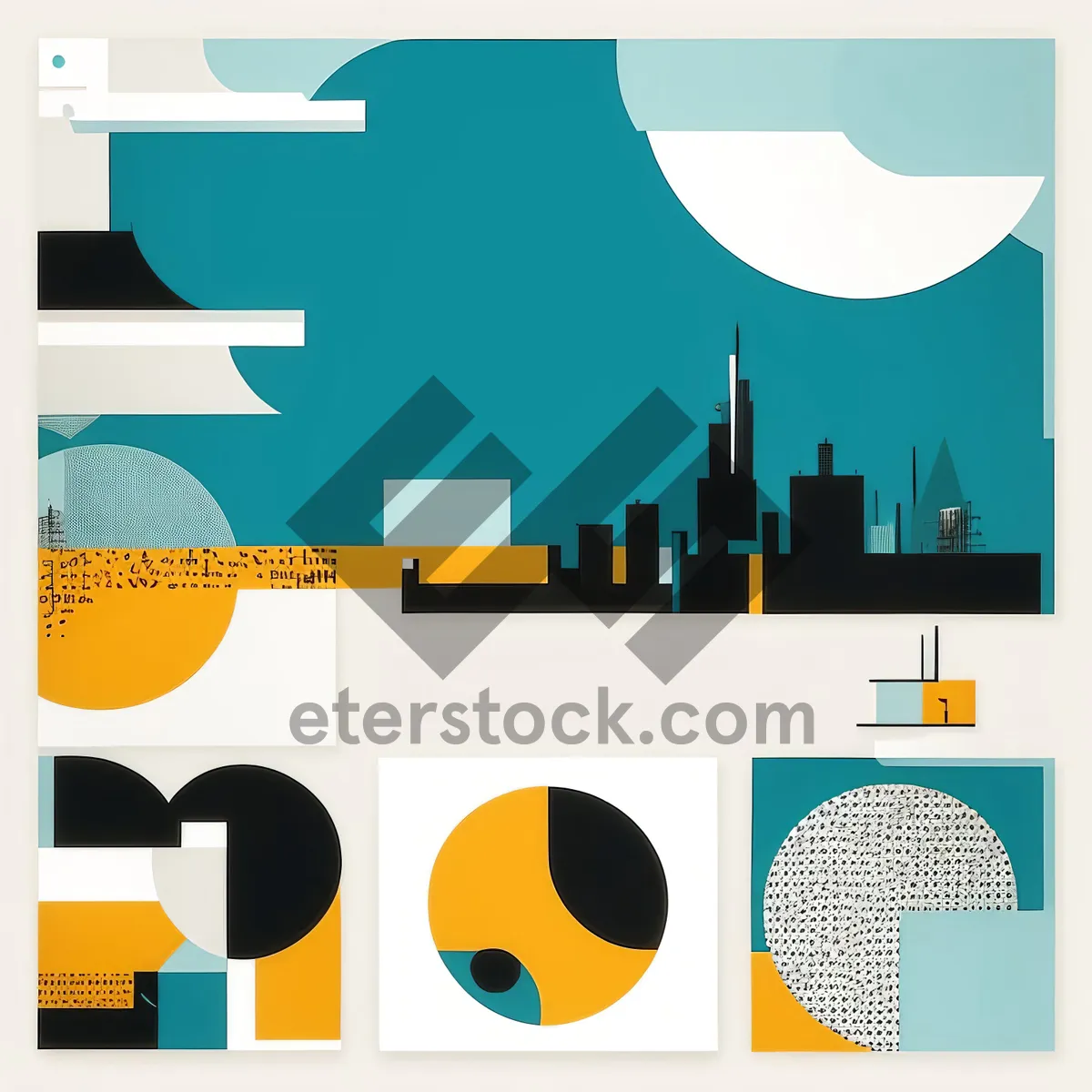 Picture of Design Graphic Shapes Set Business Stationery Elements Icon