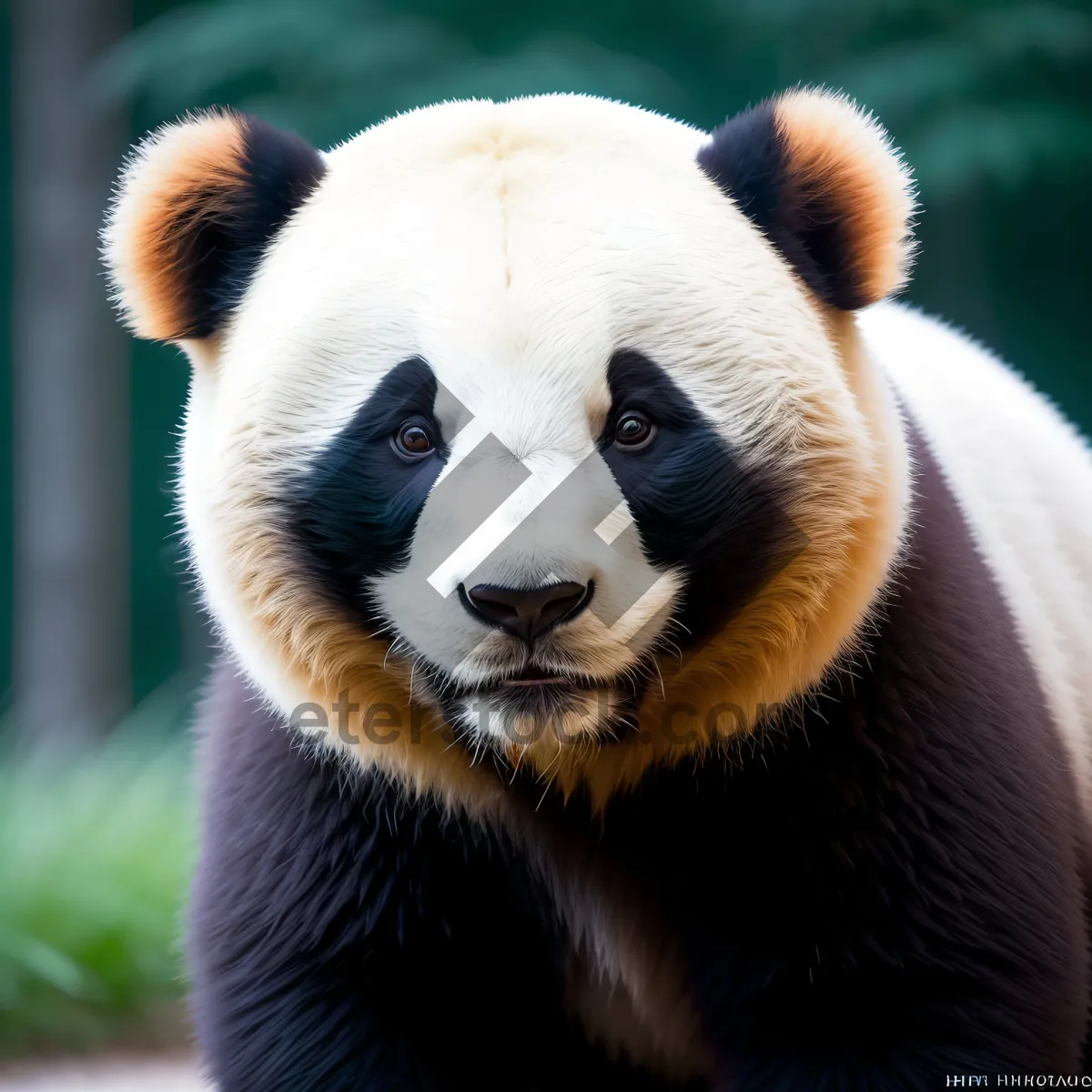 Picture of Cute Giant Panda Bear in Wild Zoo Habitat