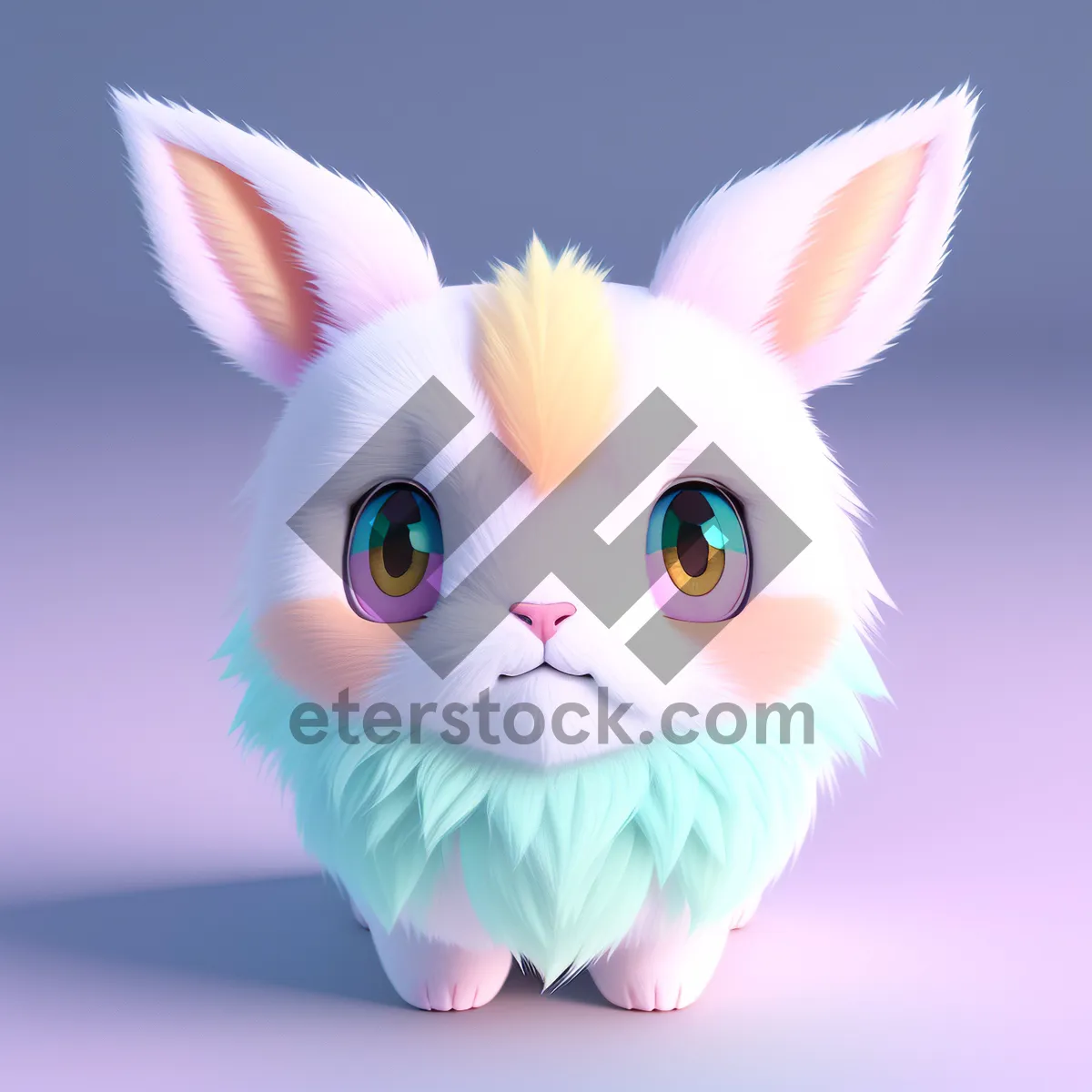 Picture of Fluffy Bunny - Cute Cartoon Easter Pet