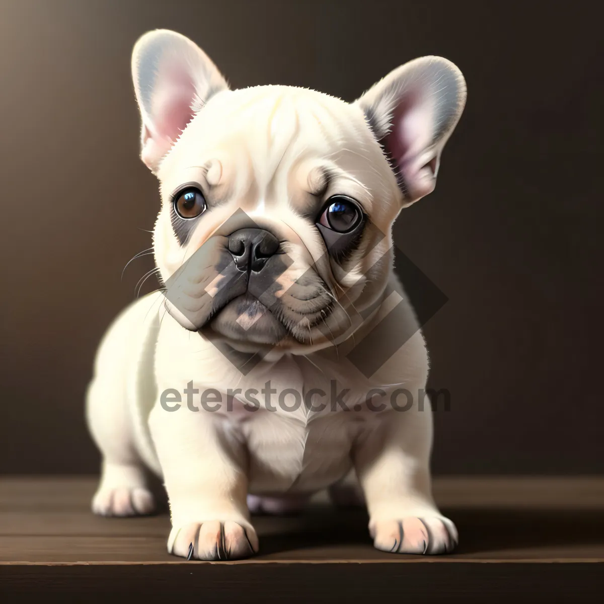 Picture of Cute Bulldog Puppy displaying charming wrinkles