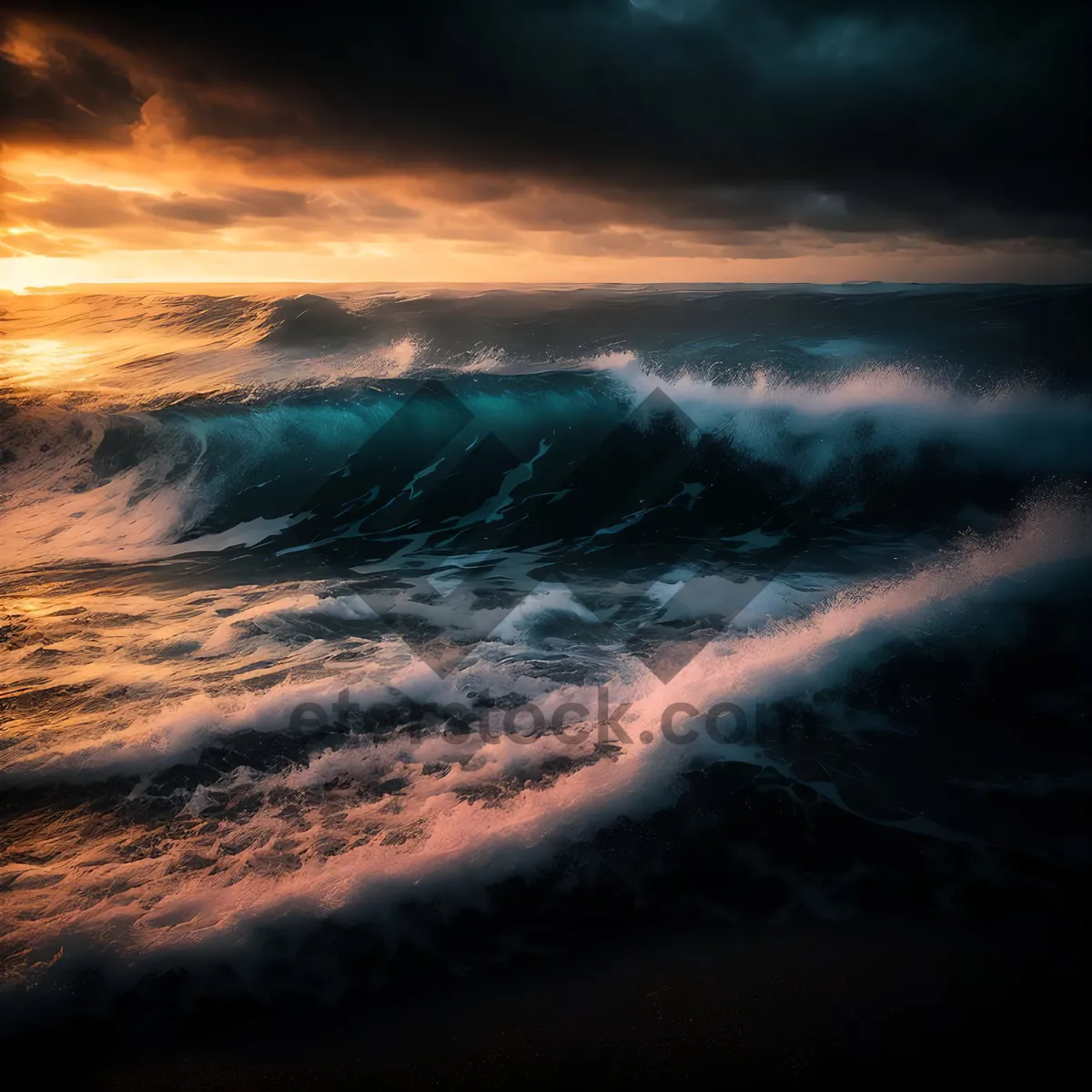 Picture of Golden Horizon - Ocean Sunset Reflection