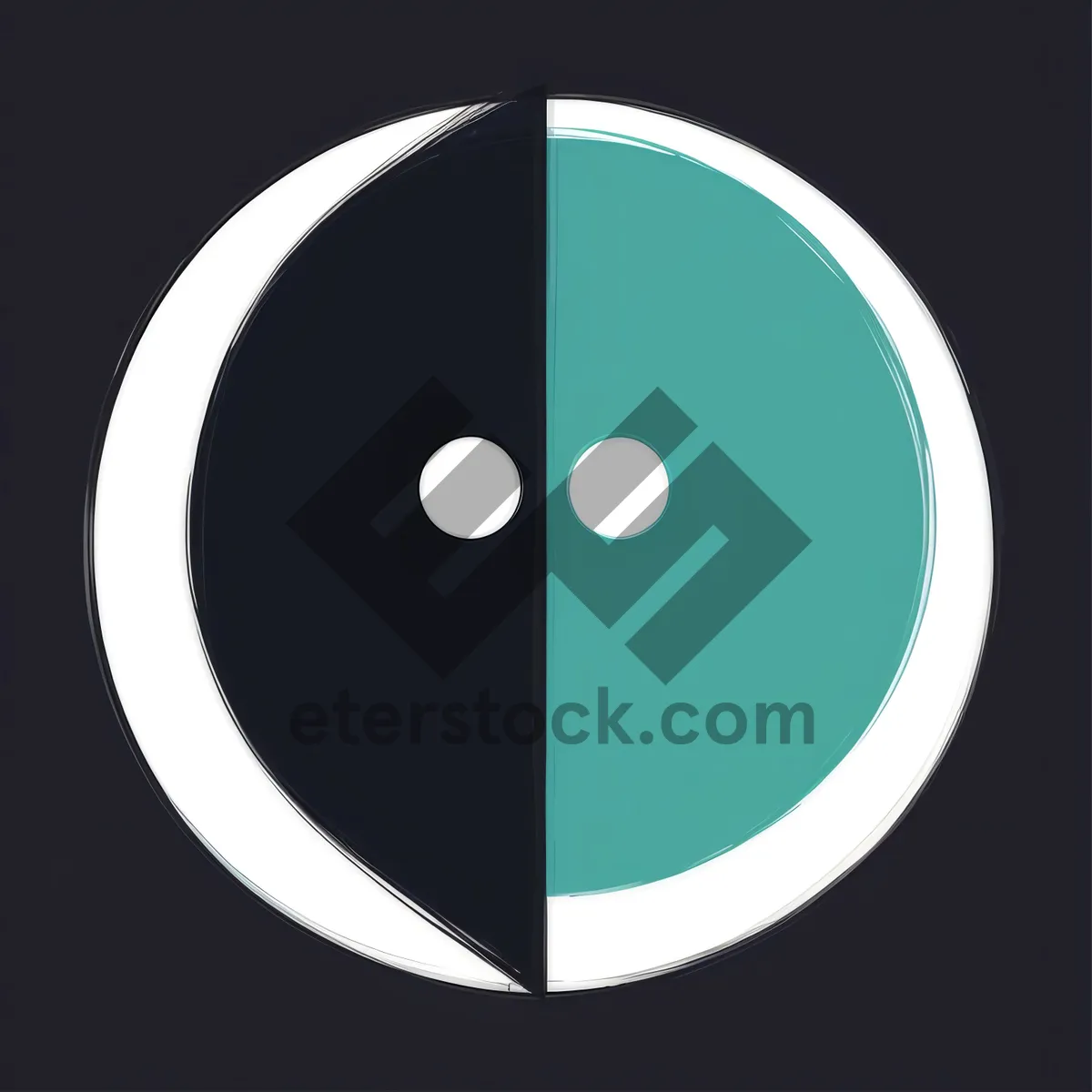 Picture of Shiny Black Moon Button Icon