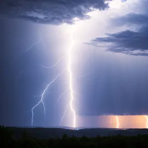 Sunset Storm with Electrifying Lightning