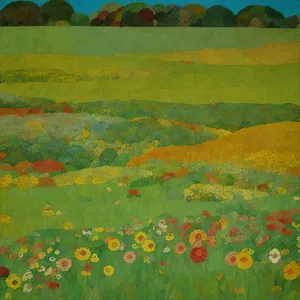 Vibrant Summer Quilt on Grass Field