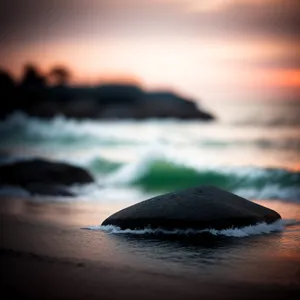 Golden Horizon: Serene Sunset on Tropical Beach