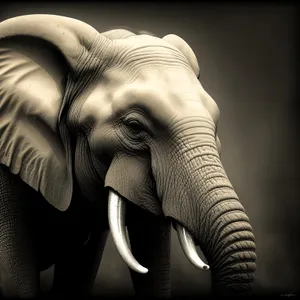 Black Elephant Statue on Wildlife Safari with Majestic Trunk