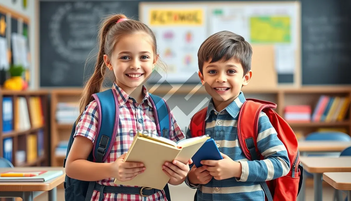 Picture of Happy group of friends at school smiling together