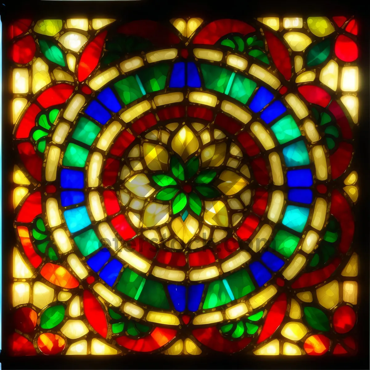 Picture of Vibrant Mosaic Window: A Colorful Artistic Framework