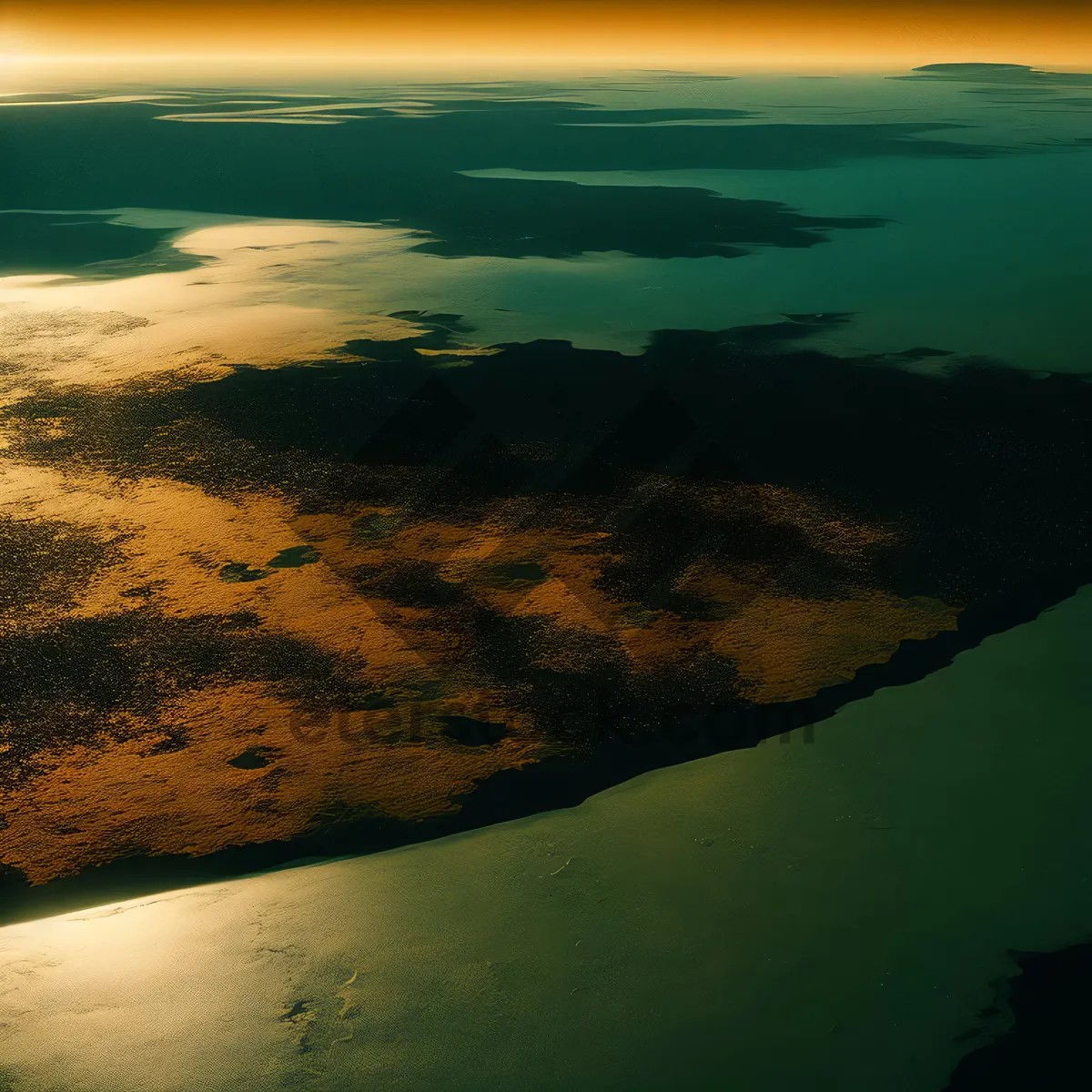 Picture of Serene Sunset over Majestic Coastal Waters