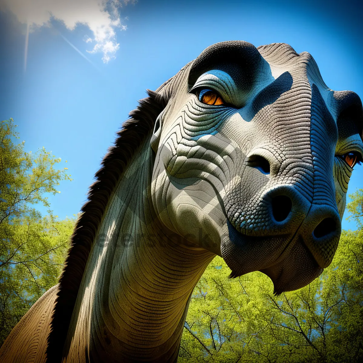 Picture of Ancient Totem Pole Sculpture in Park