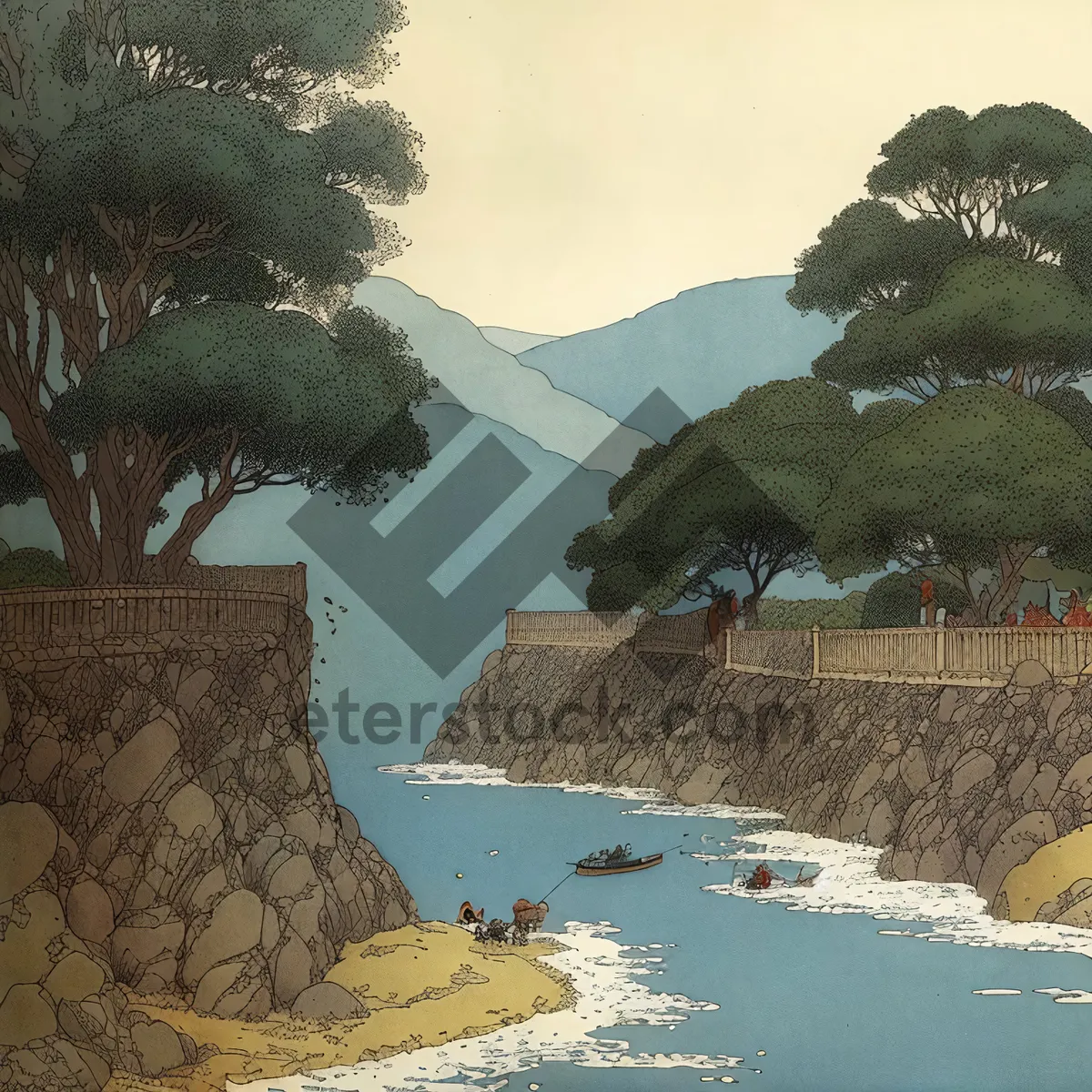 Picture of Serene Coastal Escape with Majestic Mountains and Crystal Clear Seas