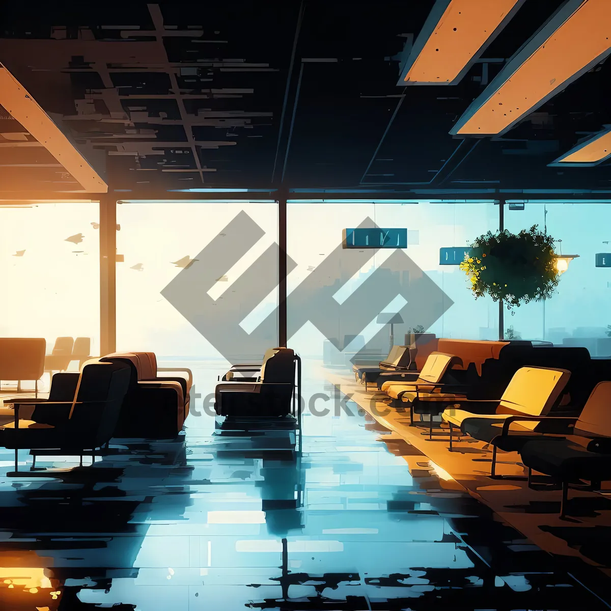 Picture of Modern Design: Light-Filled Classroom with Empty Tables