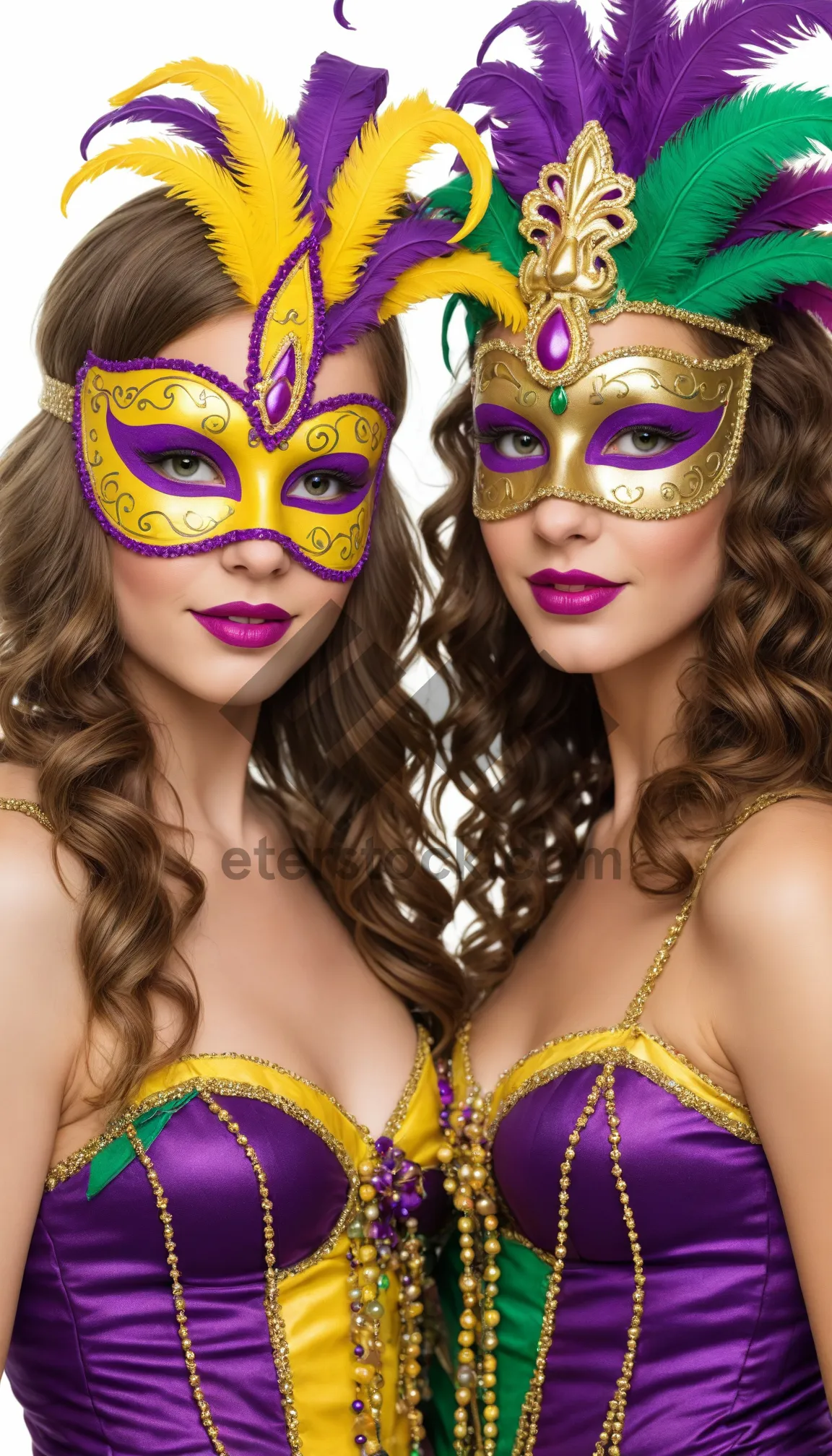 Picture of Stylish Venetian Masquerade Fashion Model Portrait