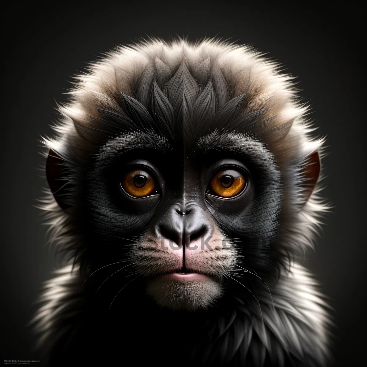 Picture of Furry Primate Baby with Cute Face