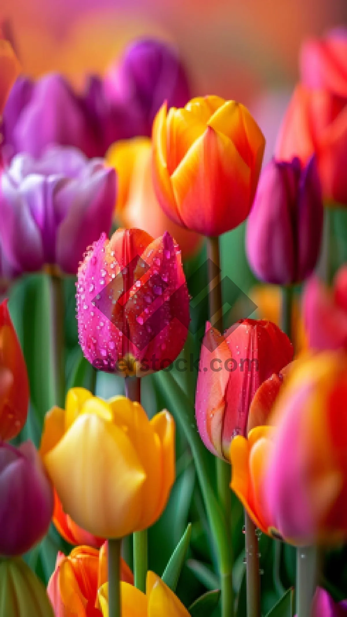 Picture of Vibrant Tulip Bouquet in Spring Garden