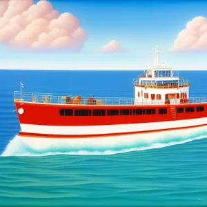 Luxury cruise ship sailing on the open sea