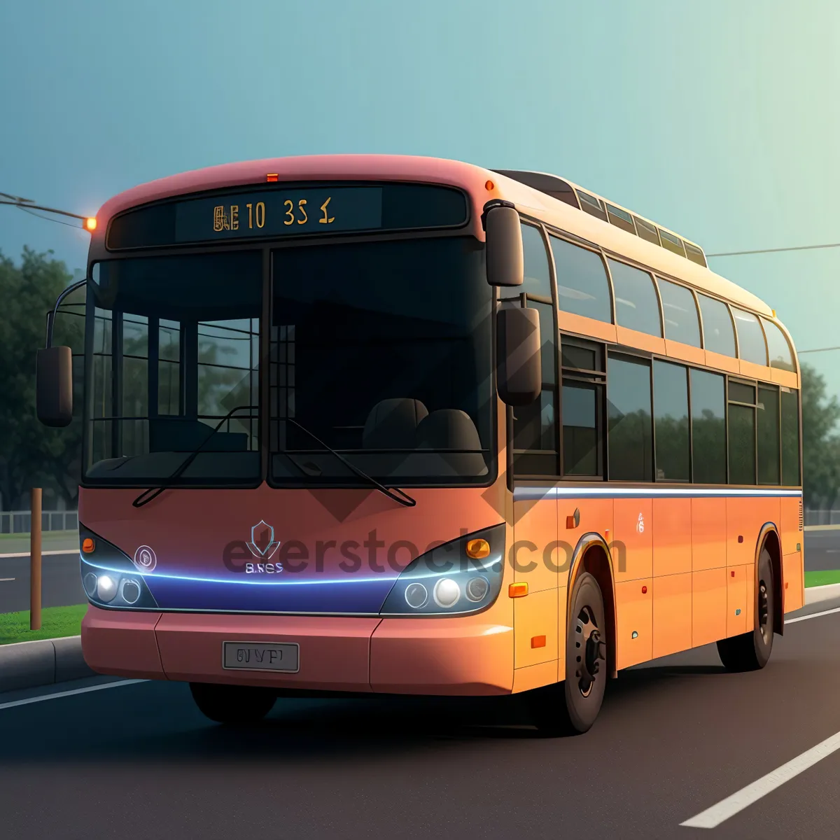 Picture of City Shuttle Bus in Motion