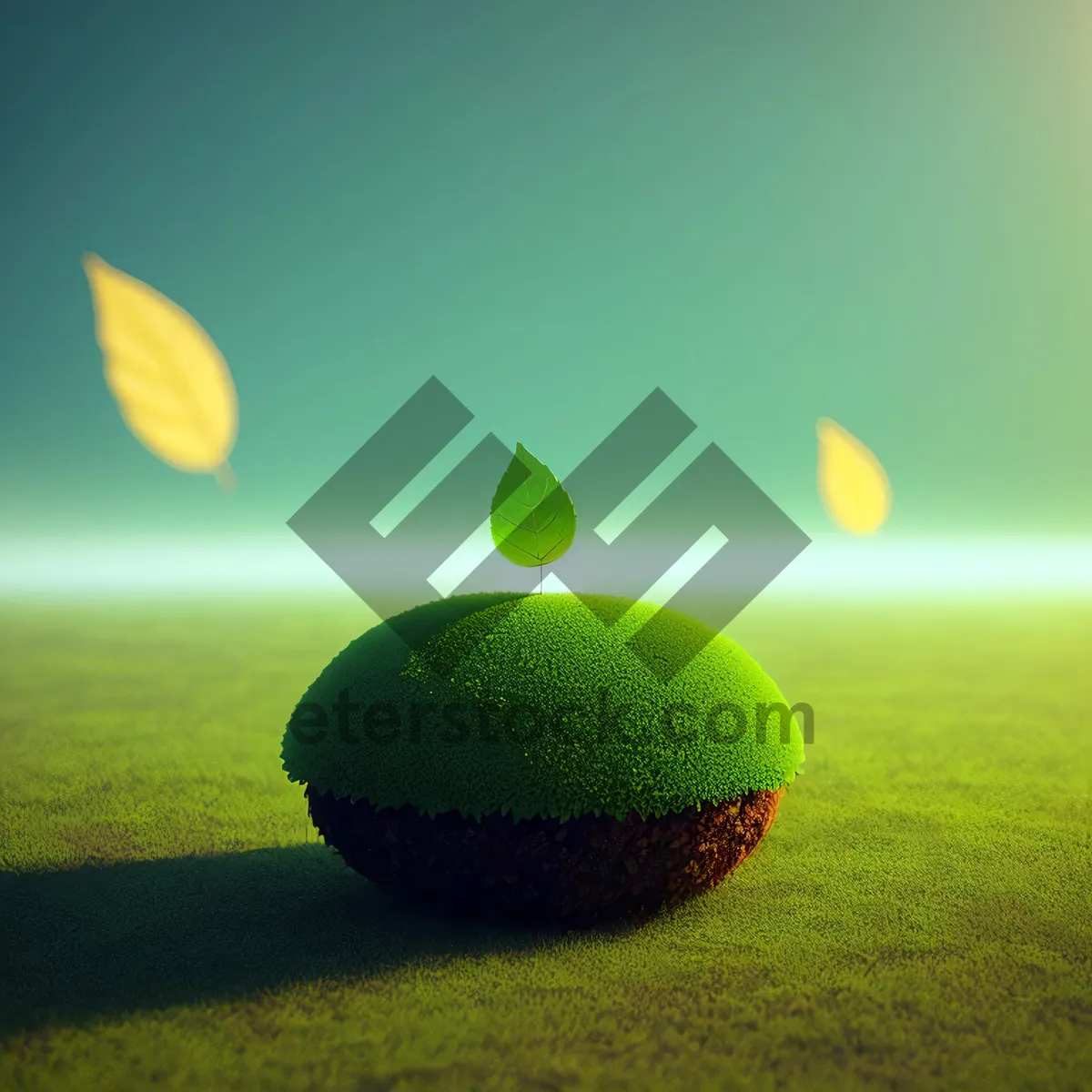 Picture of Vibrant Tennis Ball on Lush Green Grass